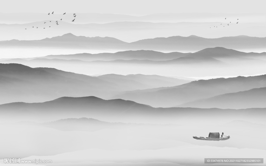 水墨山水装饰画