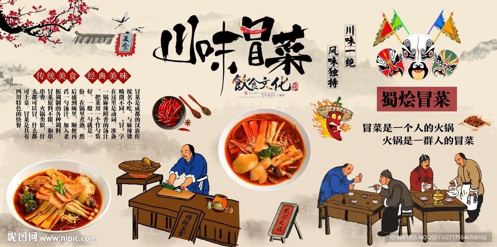 川味冒菜背景墙