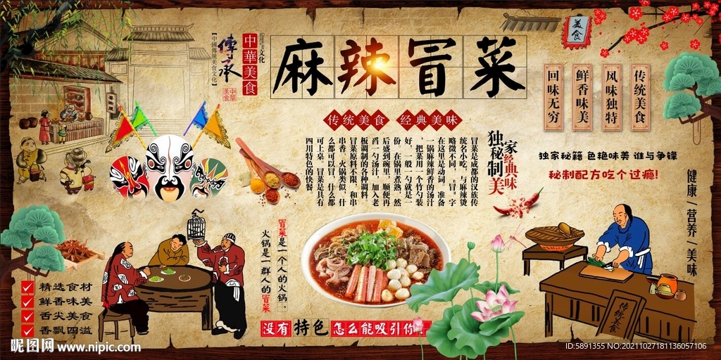 麻辣冒菜背景墙