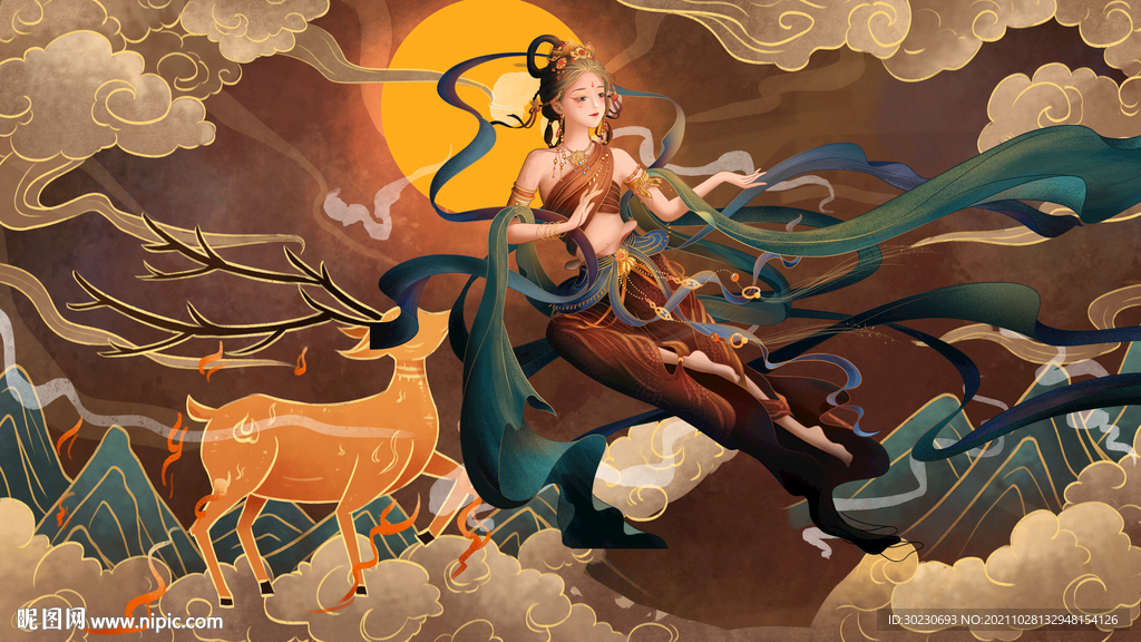 敦煌飞天仙女