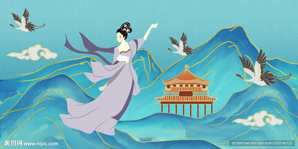 敦煌风飞天仙女