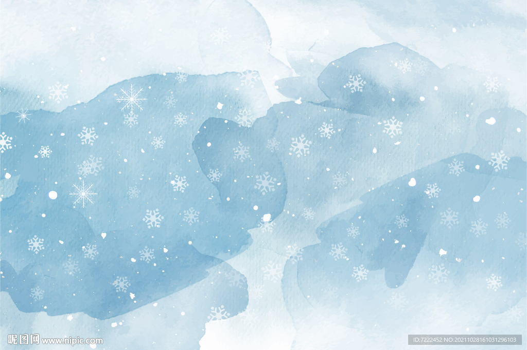 抽象雪花水彩背景
