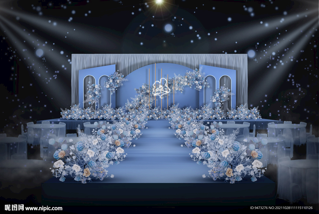 蓝色婚礼仪式区