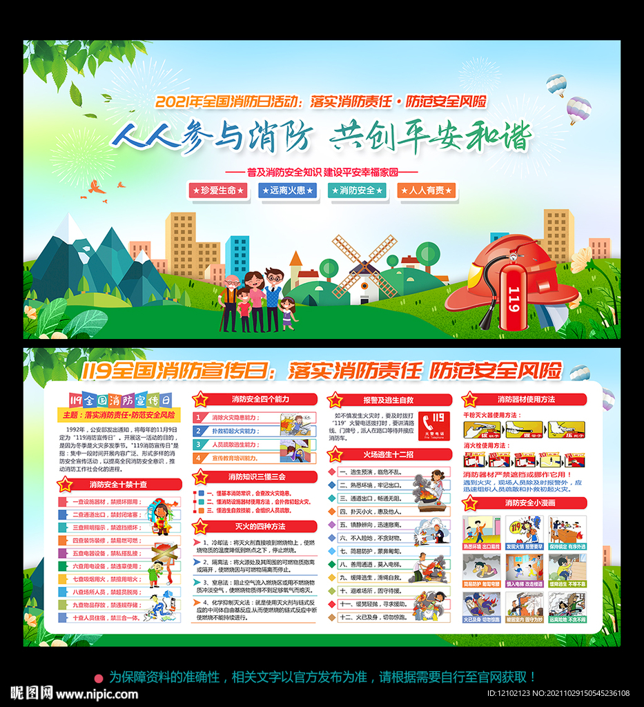 2021年全国消防日宣传展板