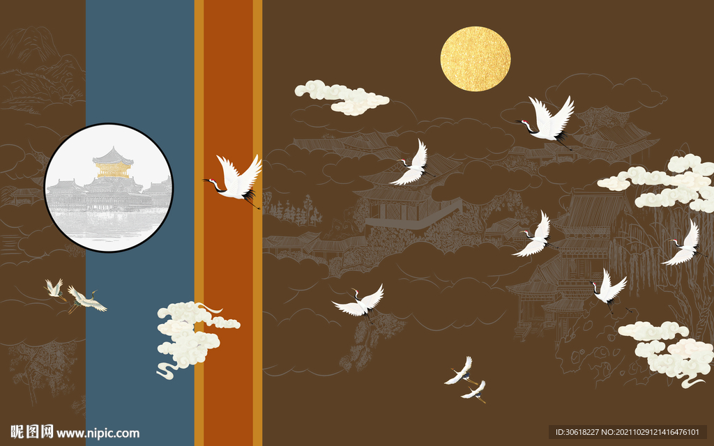 新中式现代电视背景墙