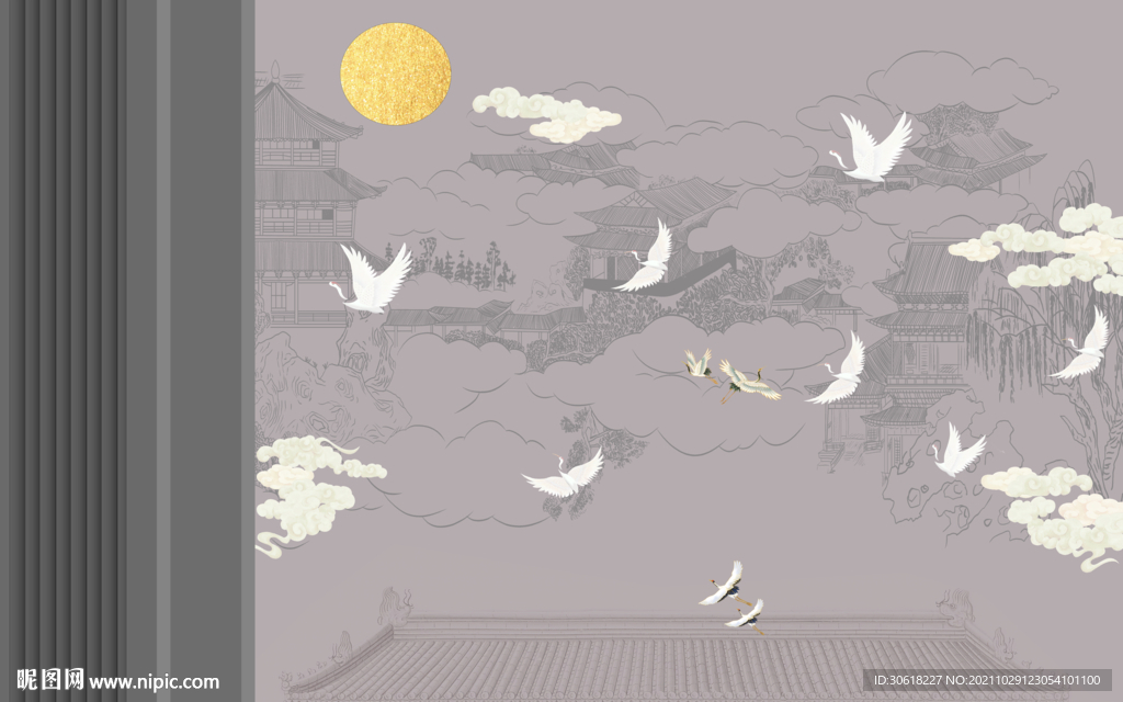 新中式现代电视背景墙