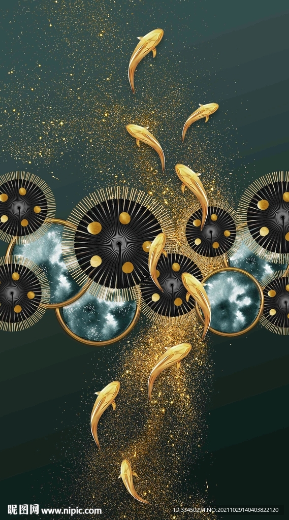 九鱼玄关装饰画