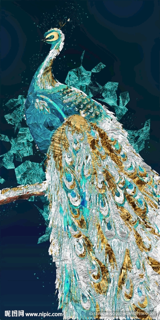 孔雀玄关装饰画