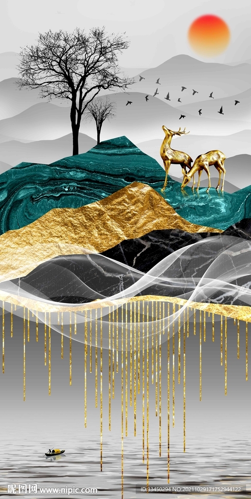 轻奢玄关装饰画