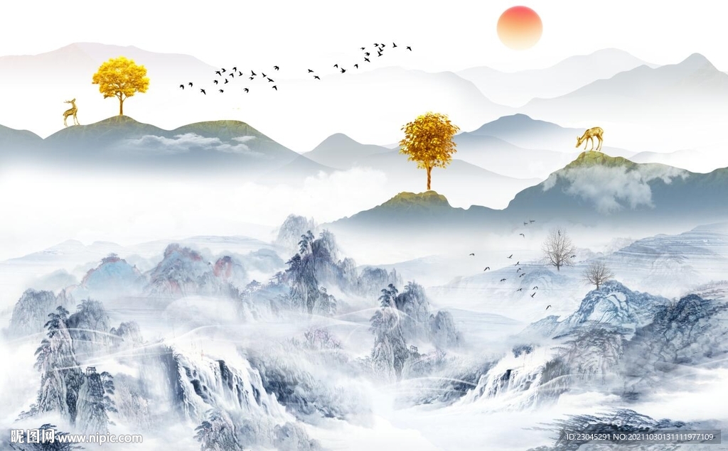 新中式背景墙