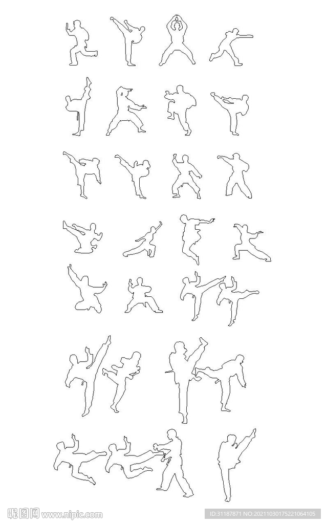 武功人物 CAD图块