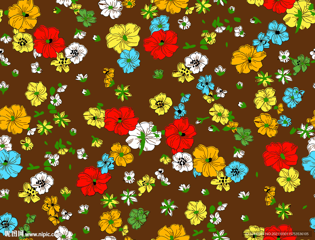 大牌 小碎花   数码印花  