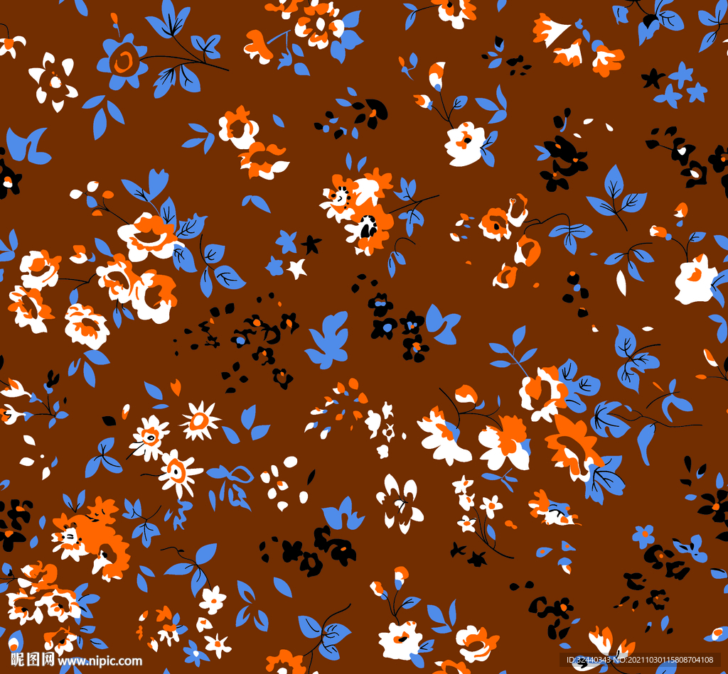 大牌 小碎花   数码印花  