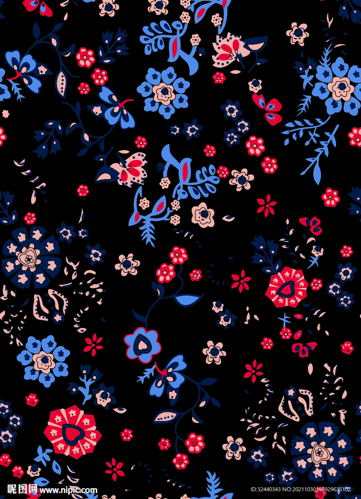 大牌 小碎花   数码印花  