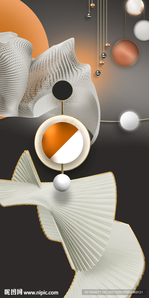 白色艺术品玄关图