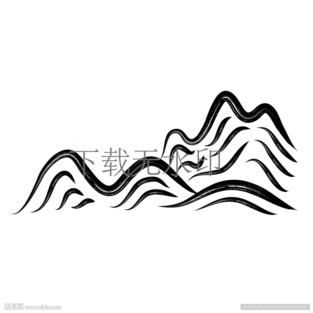 手绘山