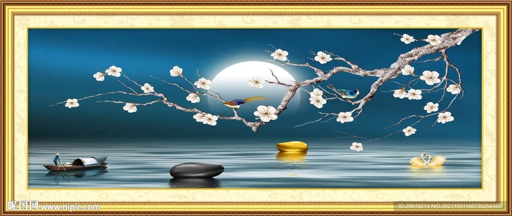 中式花鸟装饰画图片