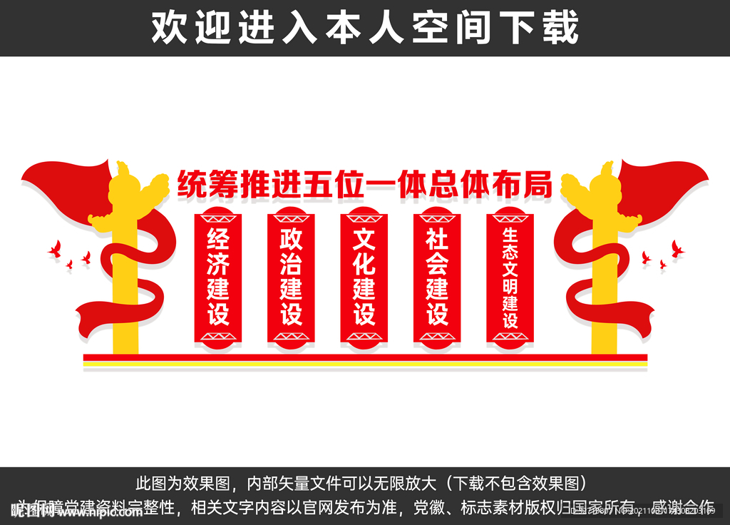 五位一体总体布局文化墙