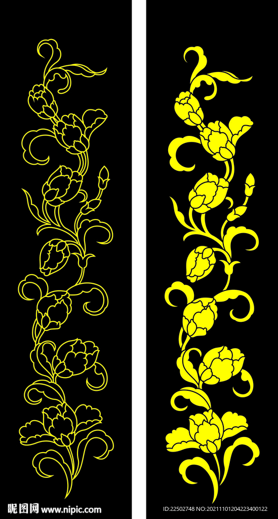 矢量花纹郁金香