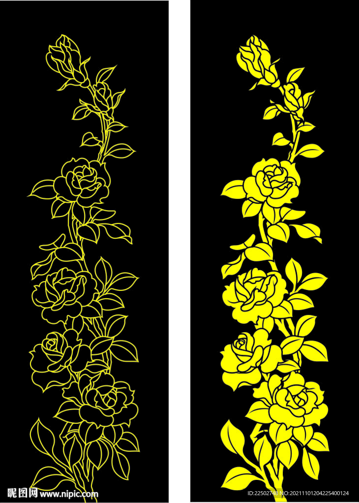 矢量玫瑰花图案