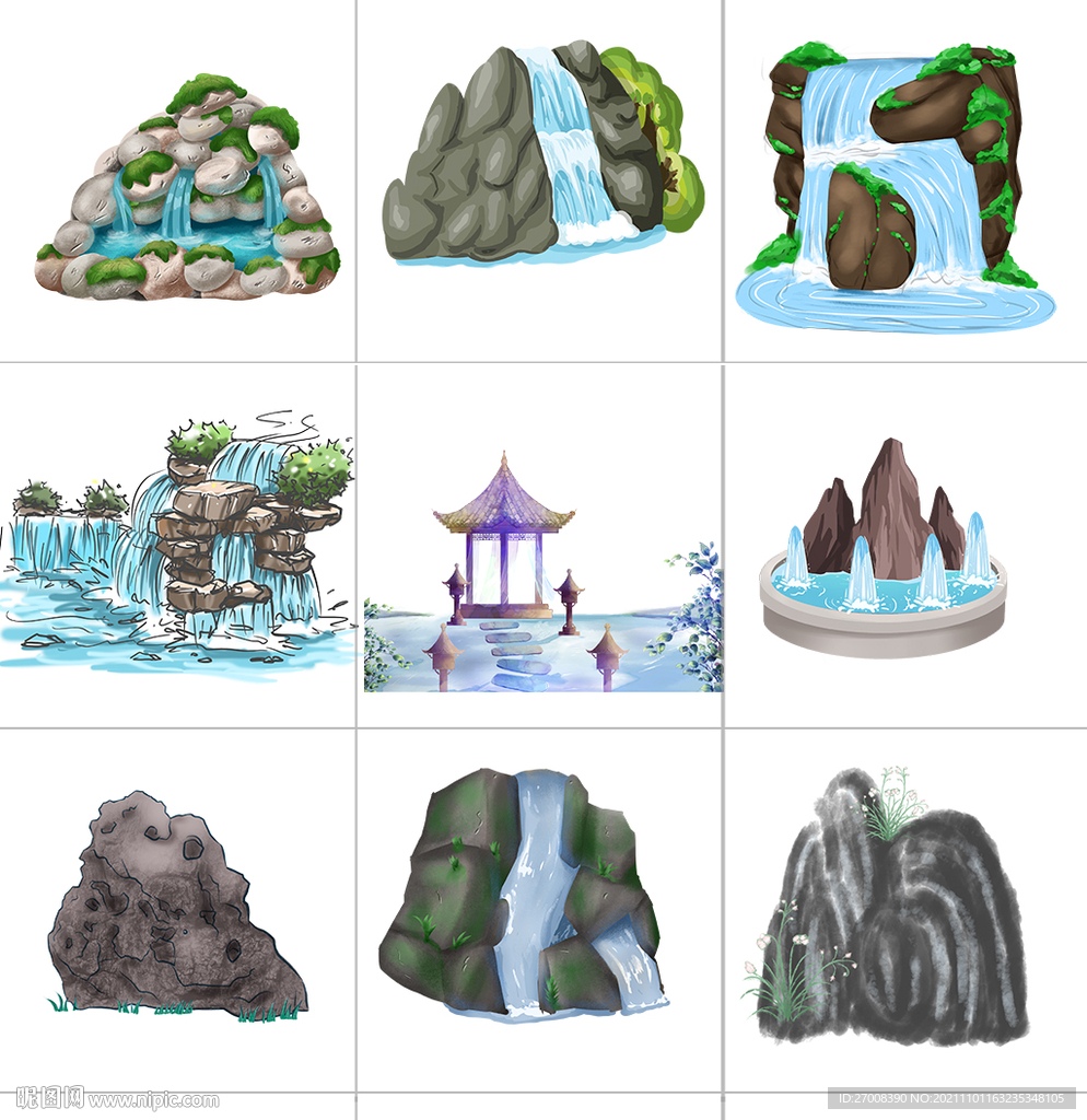 流水假山