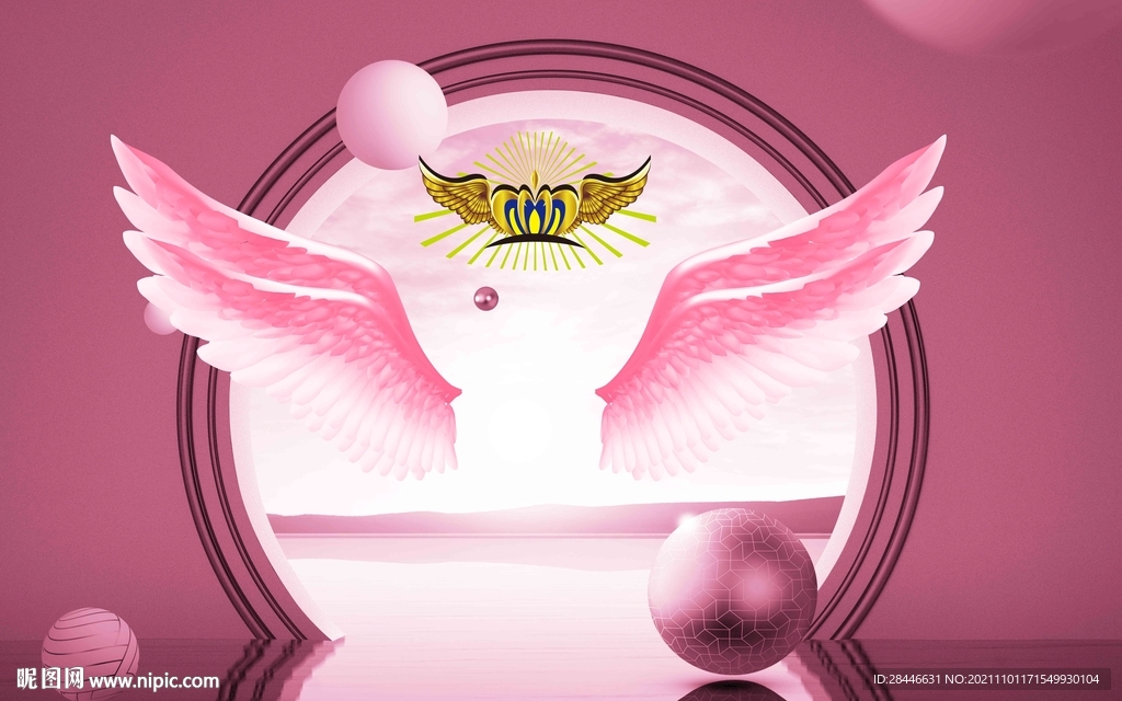 翅膀网红背景墙 