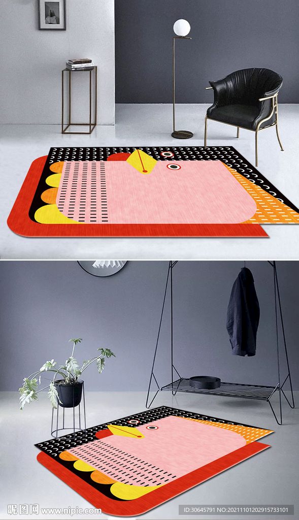 异形多边形客厅地毯地垫