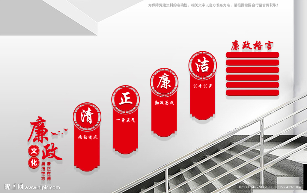 楼梯廉政文化墙展板
