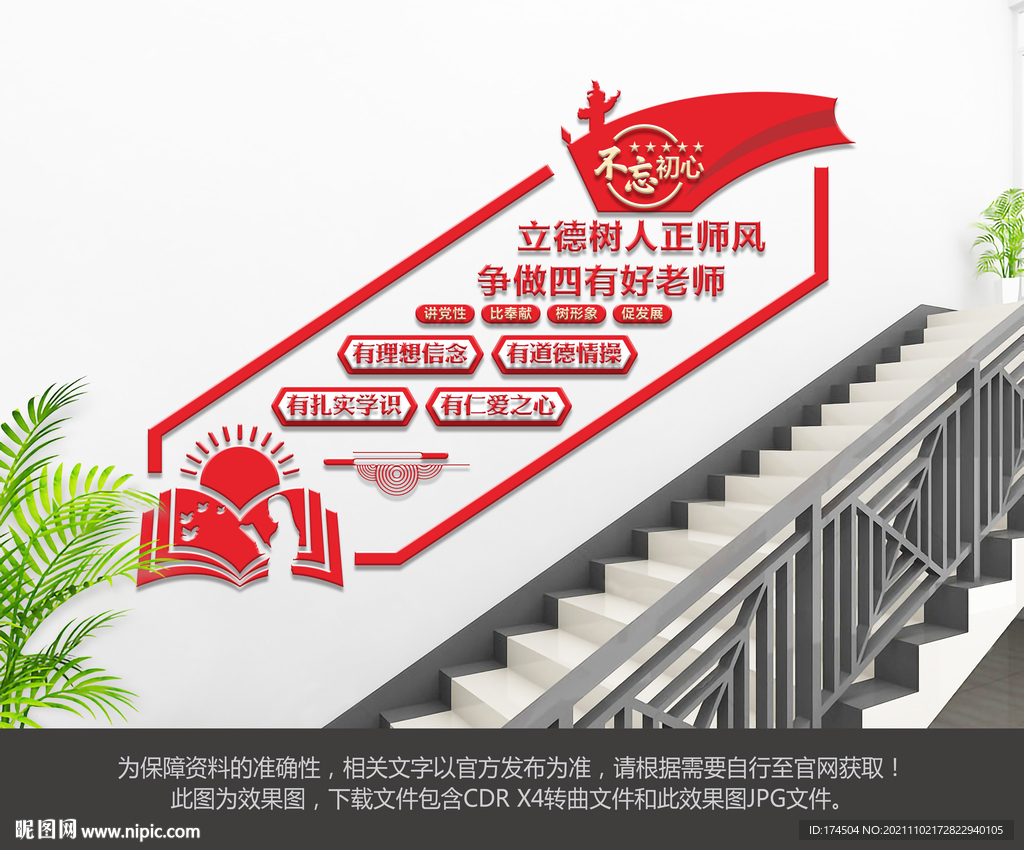四有好老师楼梯文化墙
