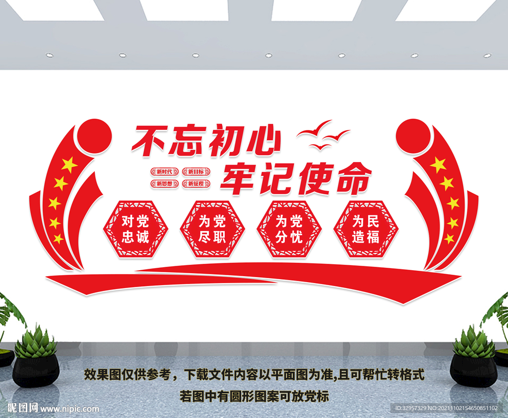 不忘初心文化墙