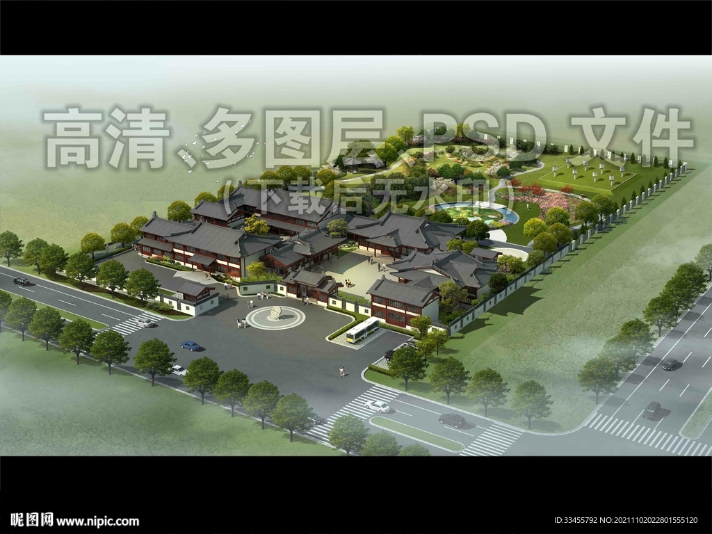 古建鸟瞰航拍