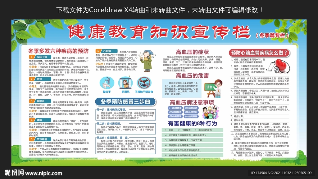 冬季健康教育知识宣传栏