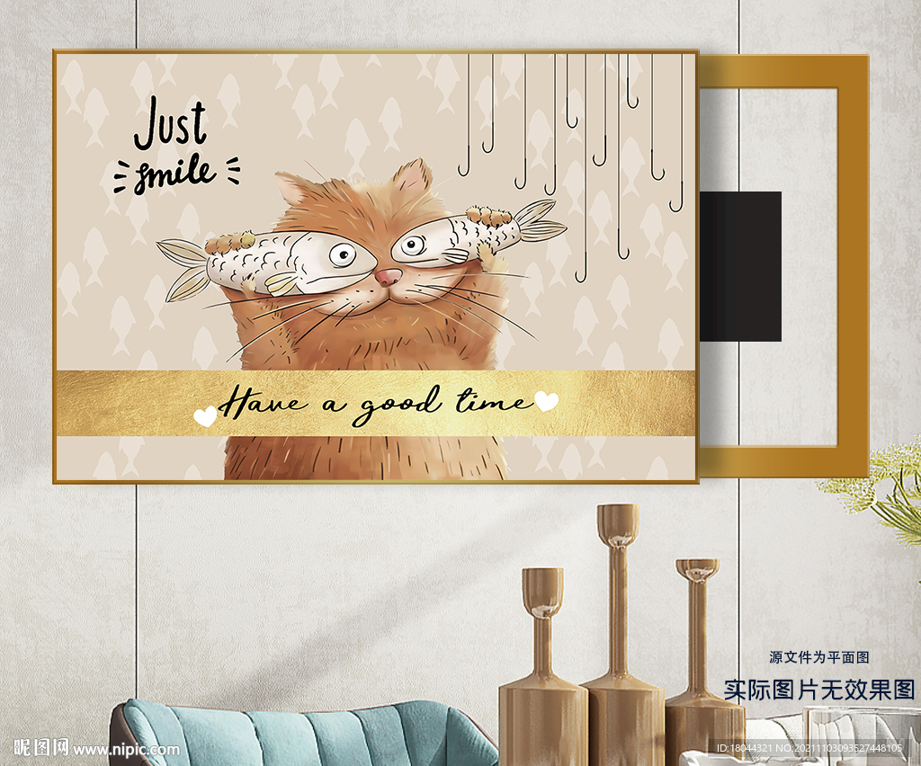 卡通可爱猫咪电表箱装饰画