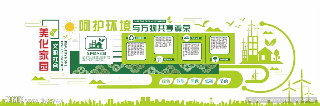 绿色文明城市环保文化墙