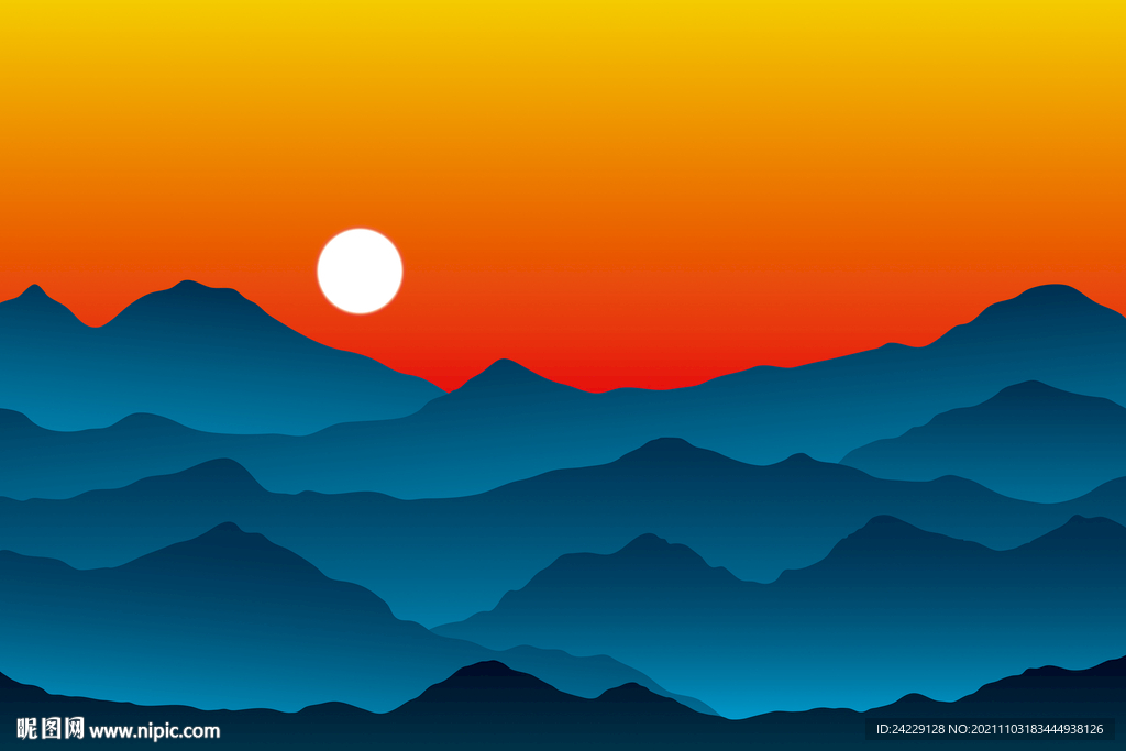 风景插画 风景背景