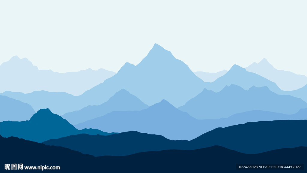 风景插画 群山图