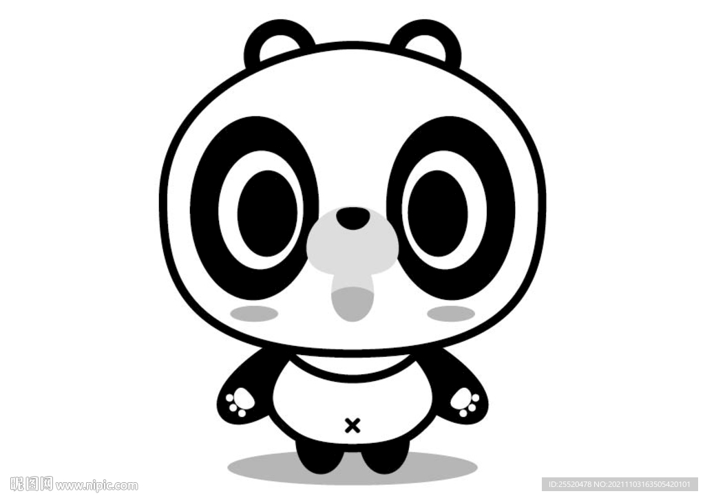 卡通熊猫矢量插画