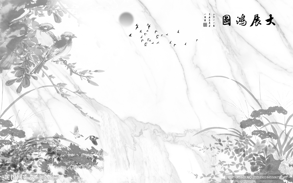 爵士白简约灰色墙画 TIF文件