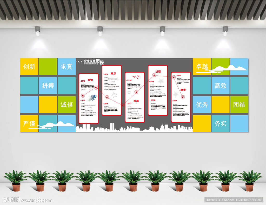 企业发展历程文化墙