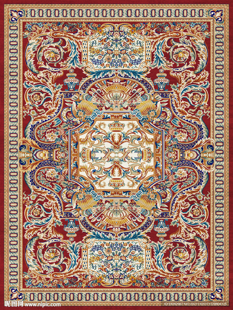 欧式波斯红地毯