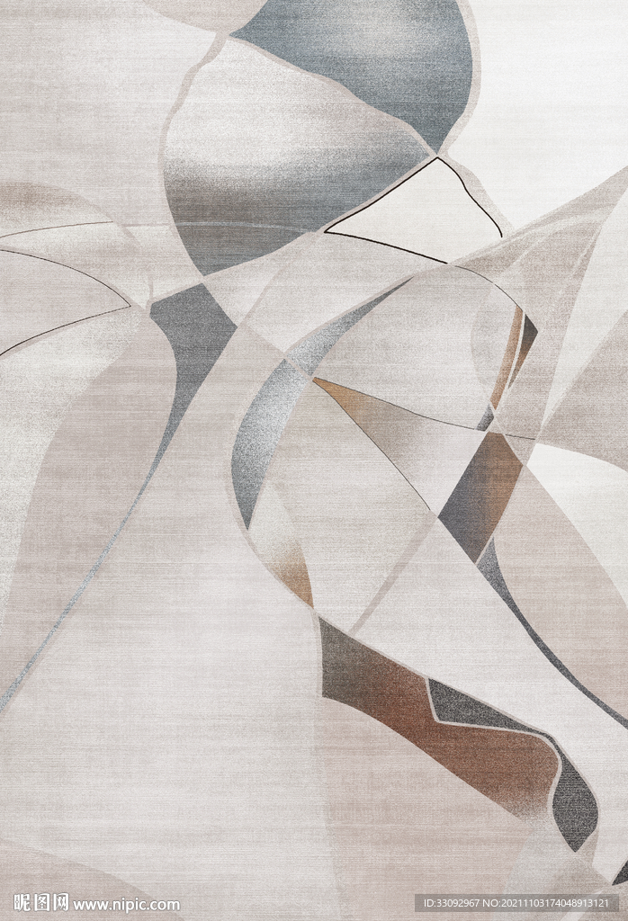 抽象几何线条地毯