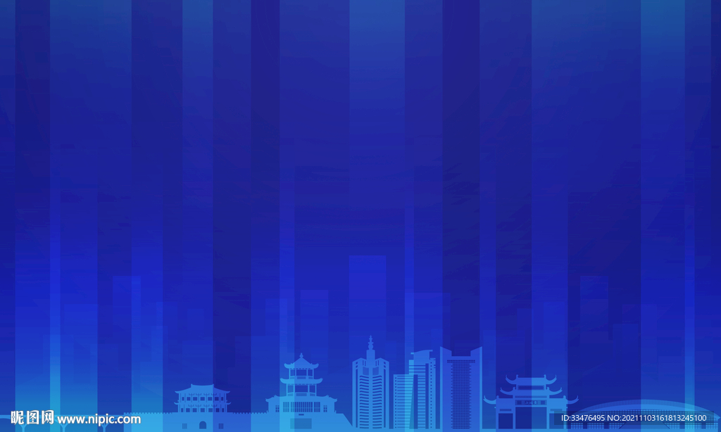 广东揭阳市地标剪影会议背景素材