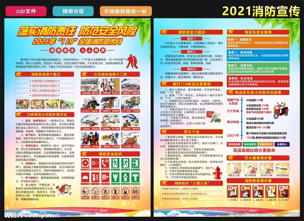 2021年消防月消防日宣传单