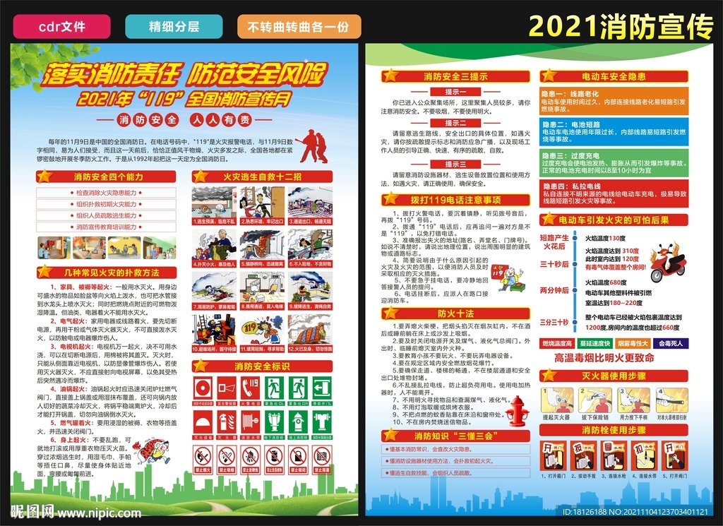 2021年消防月消防日宣传单
