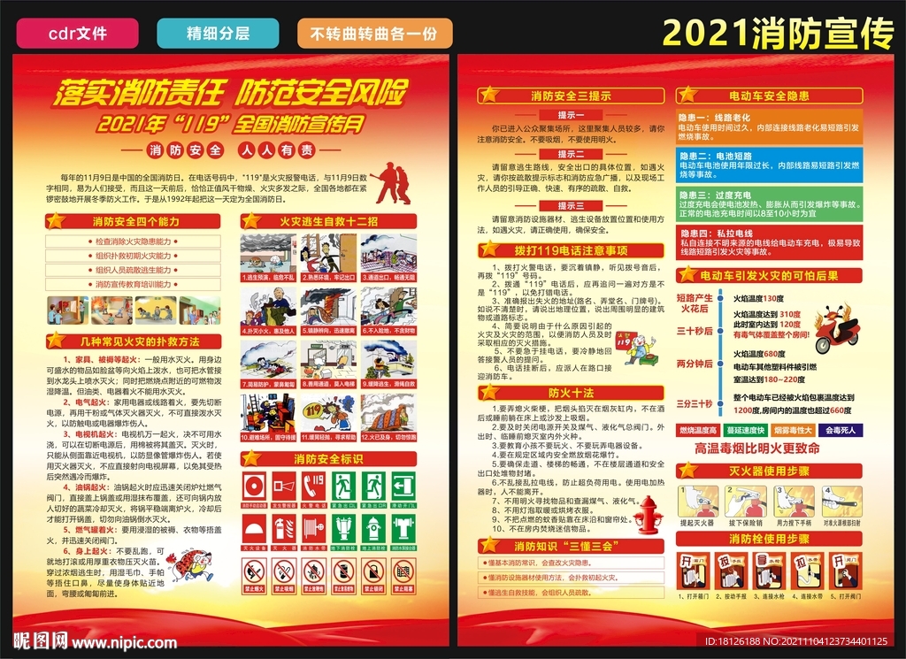 2021年消防月消防日宣传单