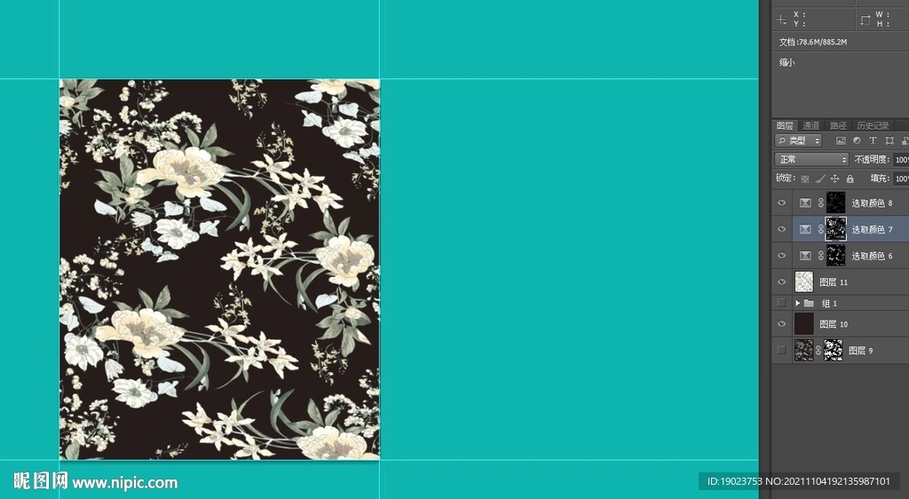 黑底乱花