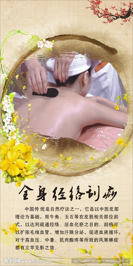 全身经络刮痧海报