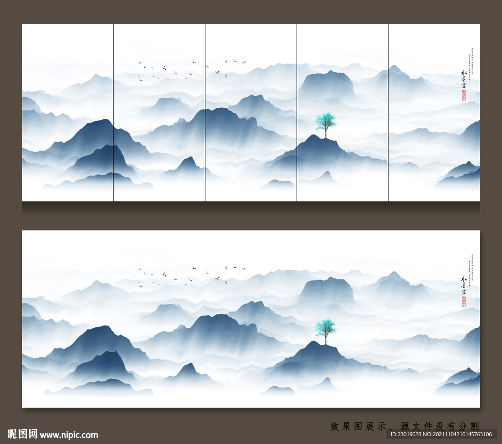 新中式轻奢山水装饰画