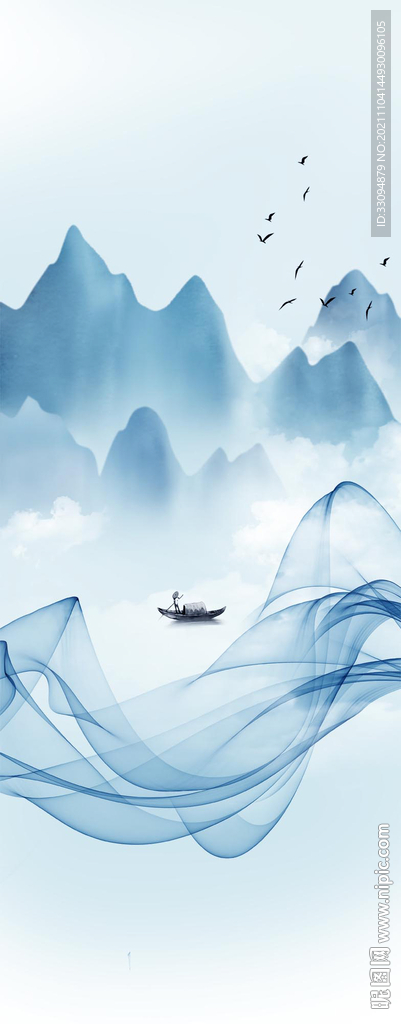 高清分层水墨山水写真图