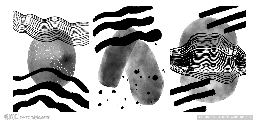 极简黑白水彩背景